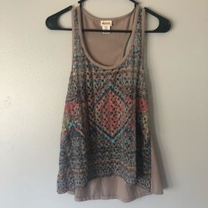 crochet front earth tone tank